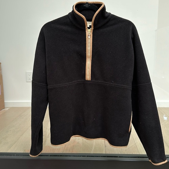 DONNI. Polar Fleece 1/2 Zip Jet/Camel - Picture 3 of 6